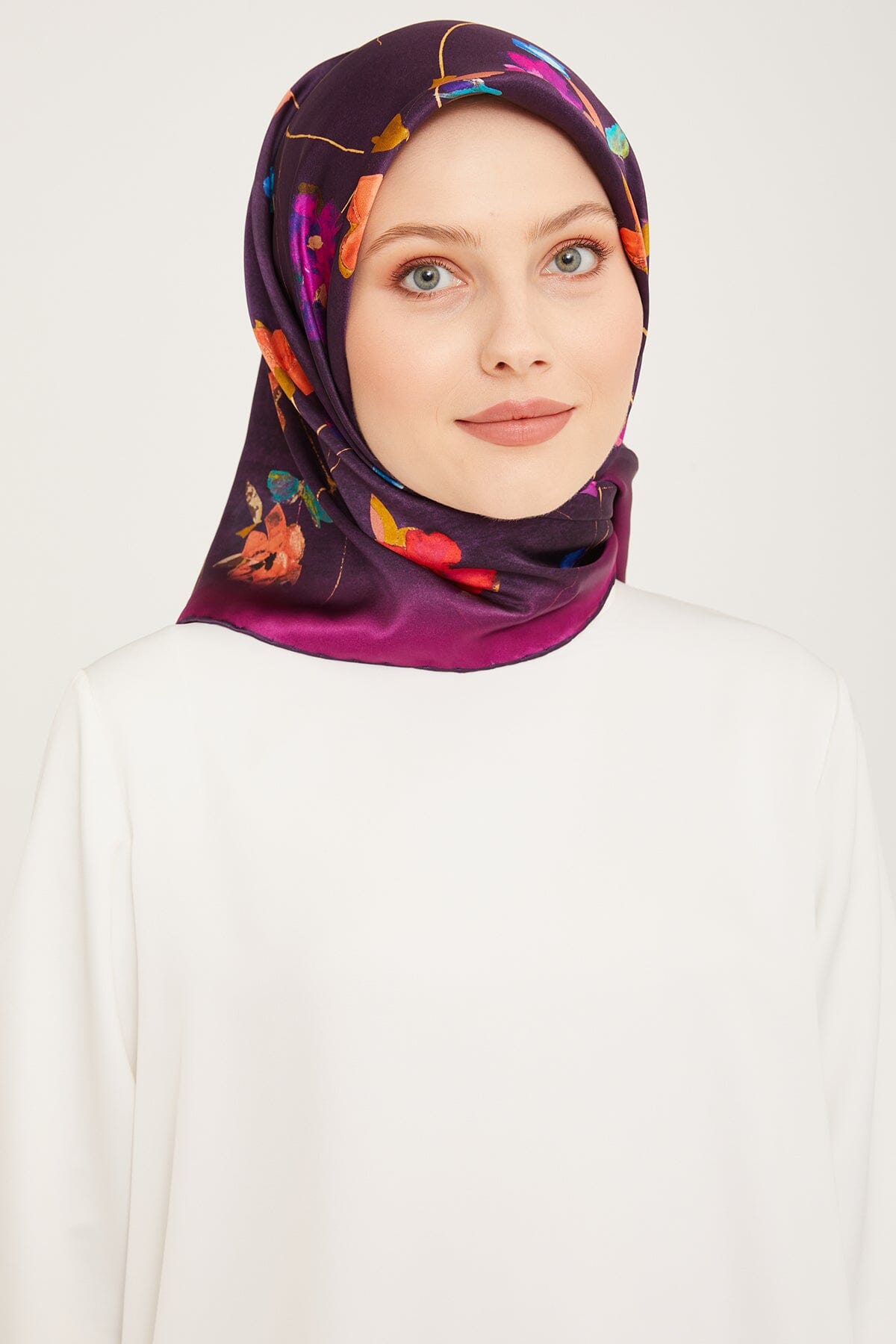 Armine Monica Floral Silk Scarf #1 Silk Hijabs,Armine Armine 