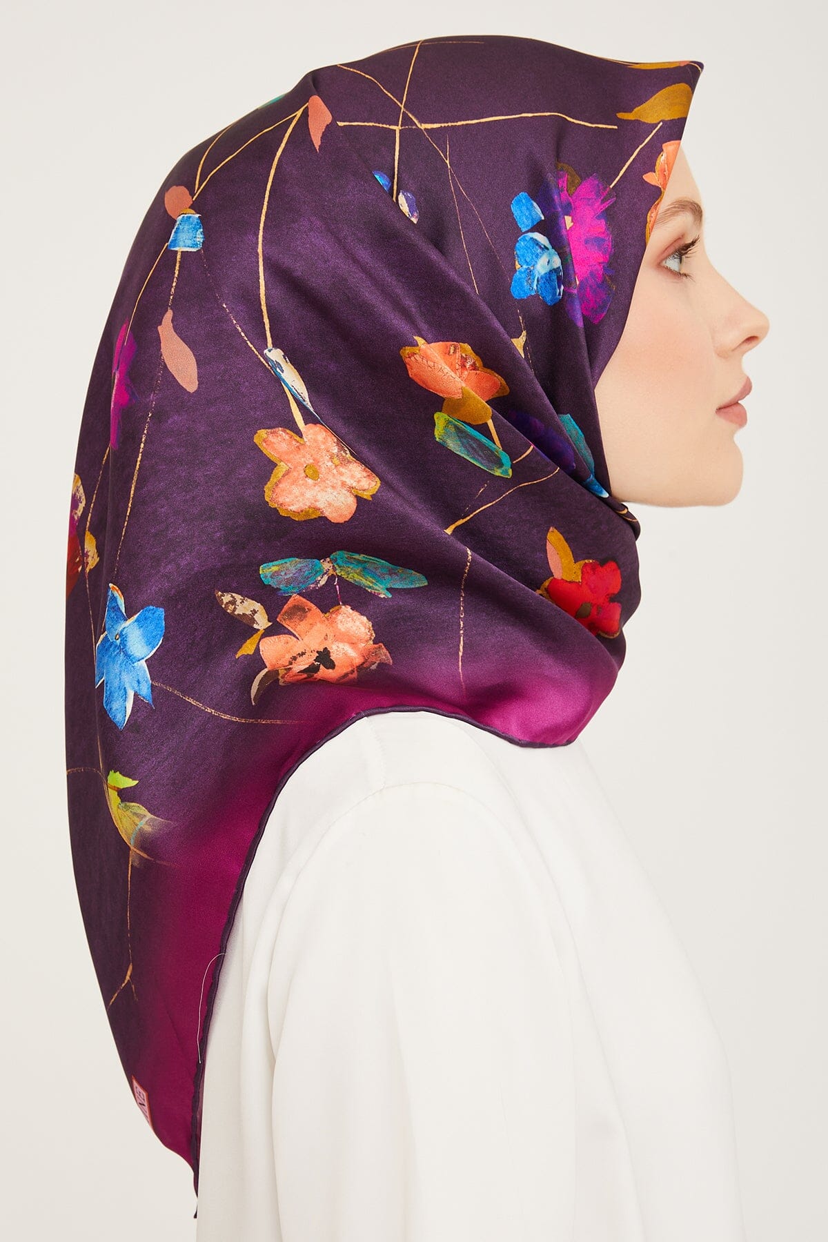 Armine Monica Floral Silk Scarf #1 Silk Hijabs,Armine Armine 