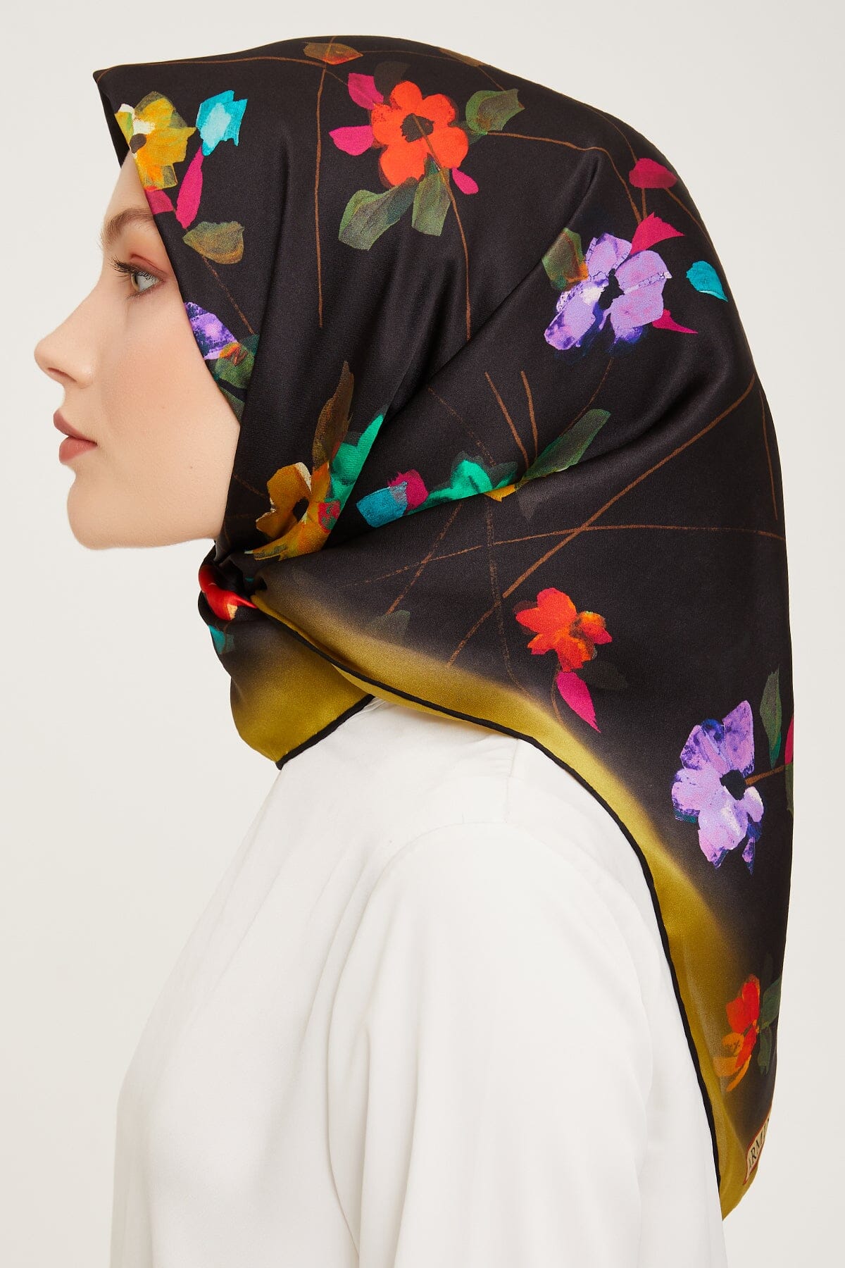 Armine Monica Floral Silk Scarf #2 Silk Hijabs,Armine Armine 