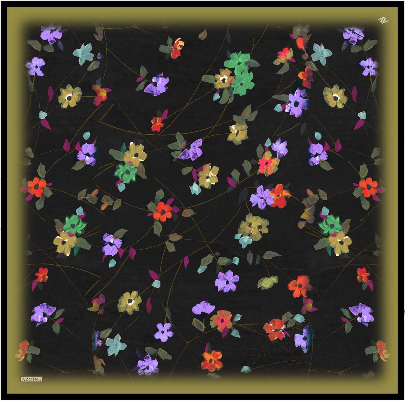 Armine Monica Floral Silk Scarf 