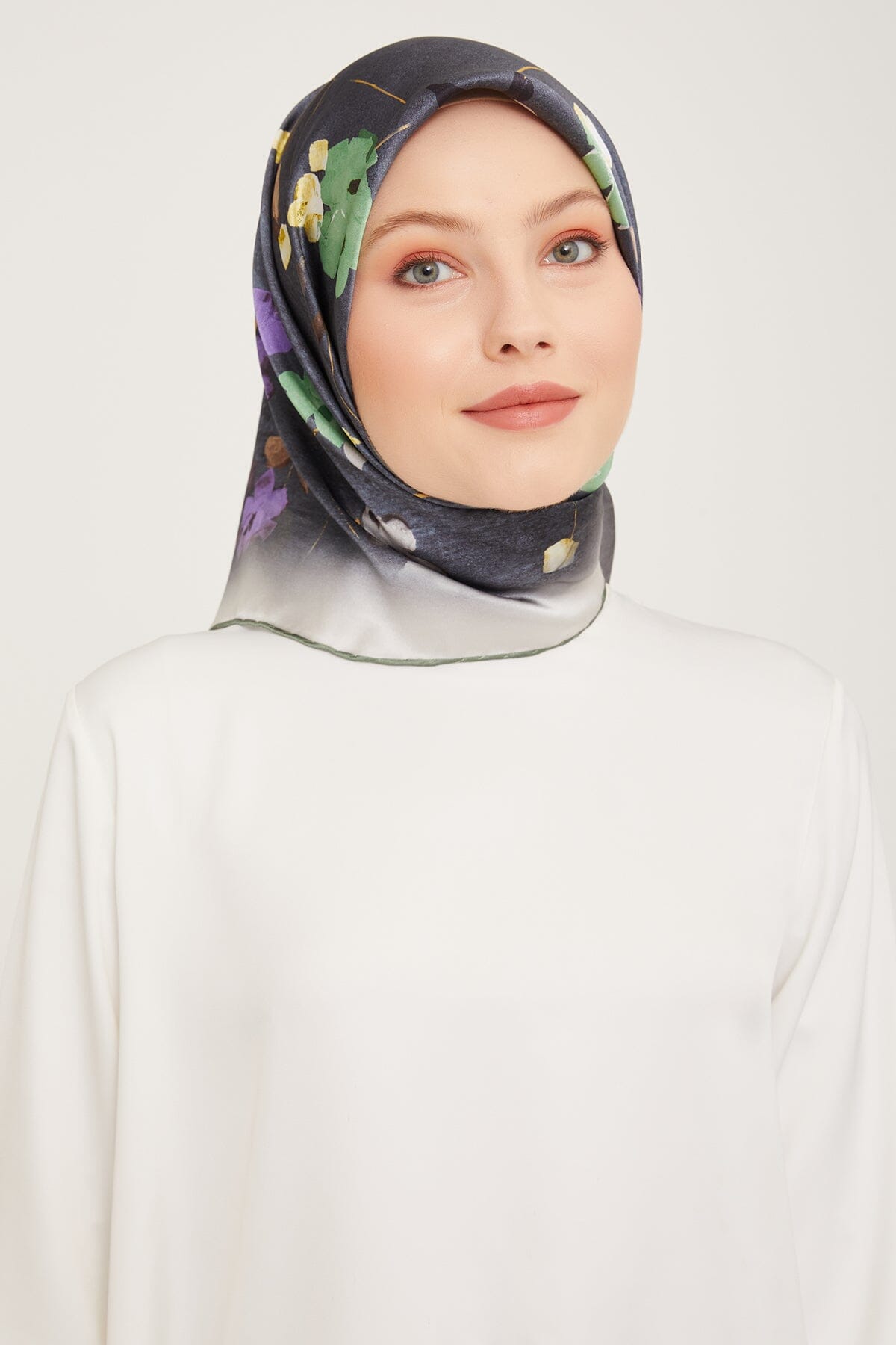 Armine Monica Floral Silk Scarf #34 Silk Hijabs,Armine Armine 