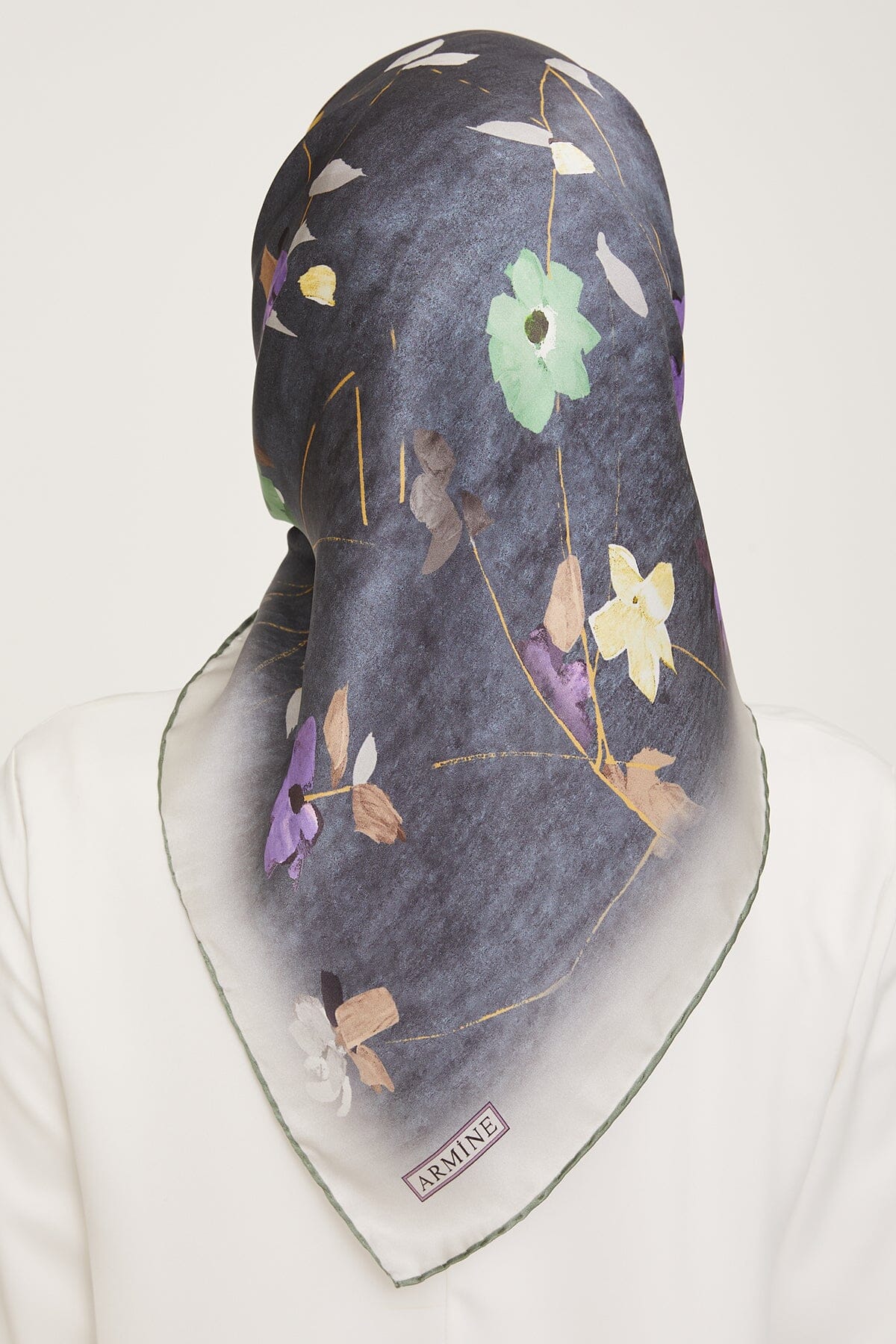 Armine Monica Floral Silk Scarf #34 Silk Hijabs,Armine Armine 