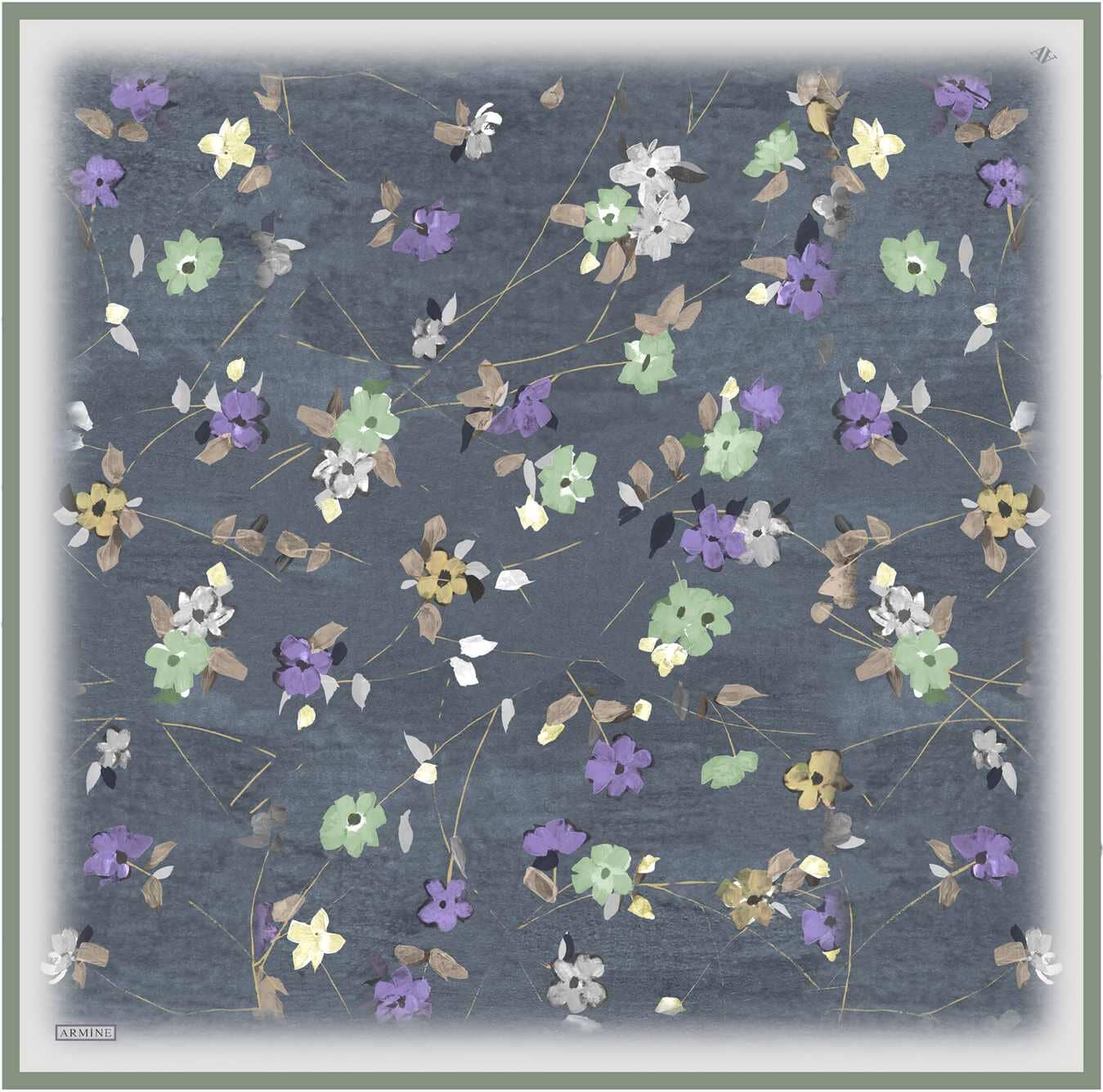 Armine Monica Floral Silk Scarf #34 Silk Hijabs,Armine Armine 