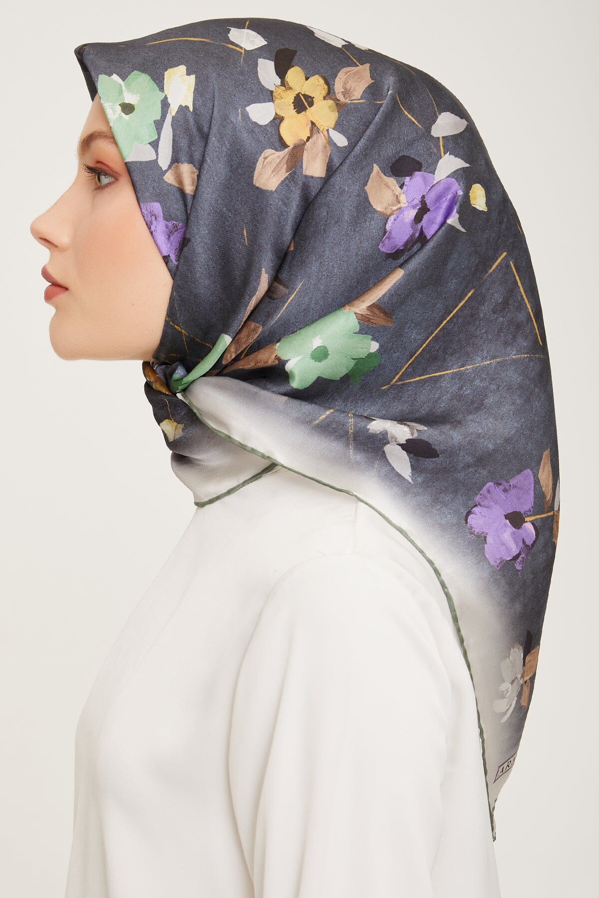 Armine Monica Floral Silk Scarf #34 Silk Hijabs,Armine Armine 