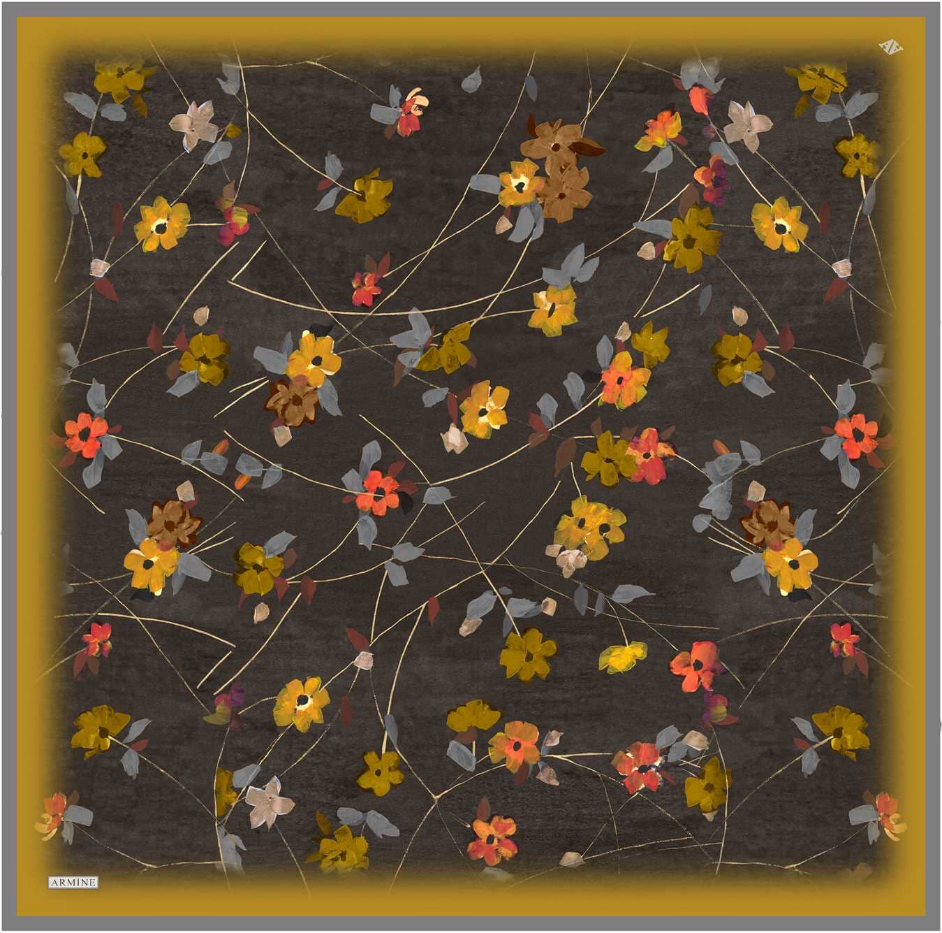 Armine Monica Floral Silk Scarf #53 Silk Hijabs,Armine Armine 