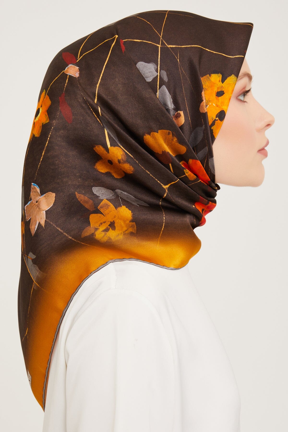 Armine Monica Floral Silk Scarf #53 Silk Hijabs,Armine Armine 