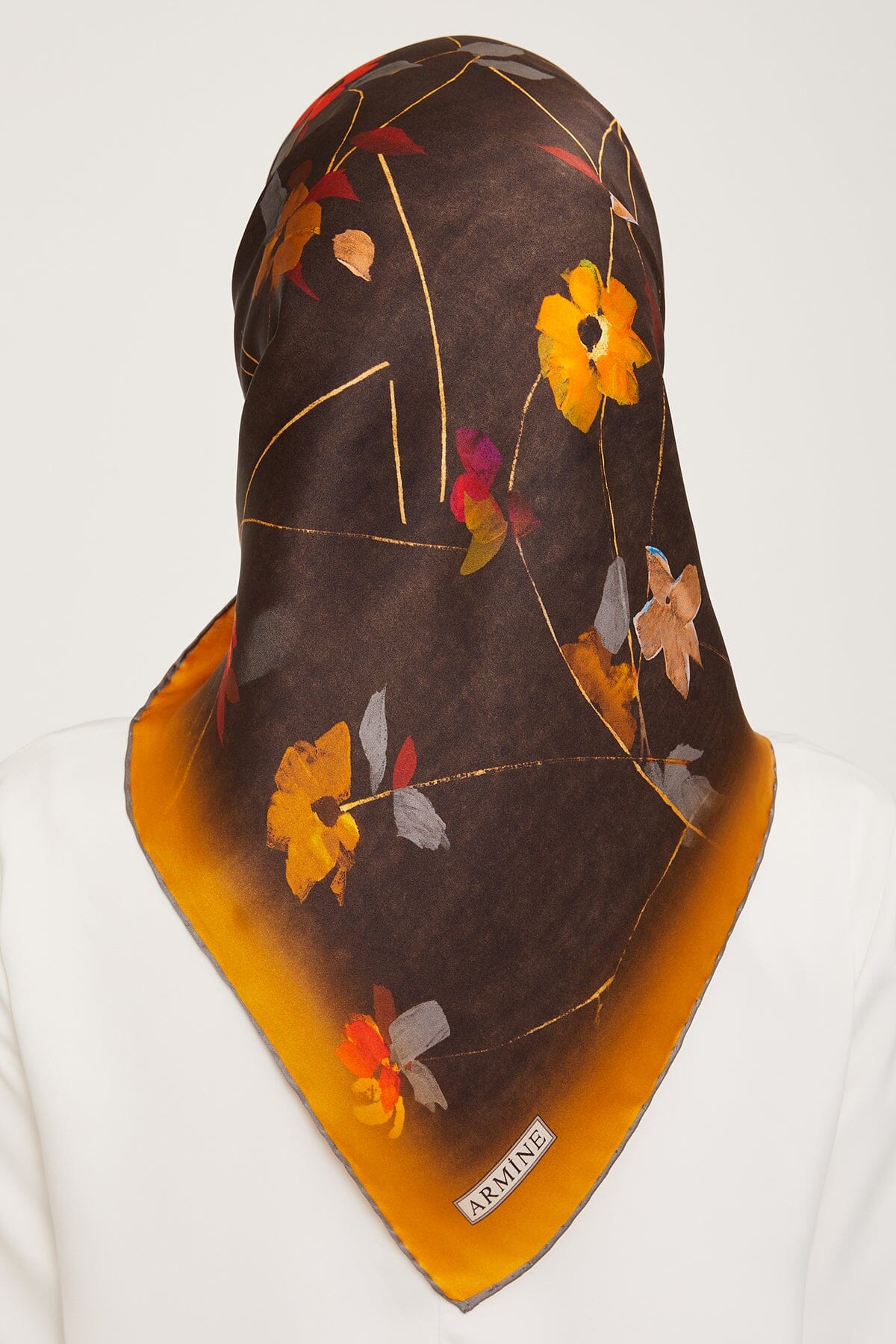 Armine Monica Floral Silk Scarf #53 Silk Hijabs,Armine Armine 