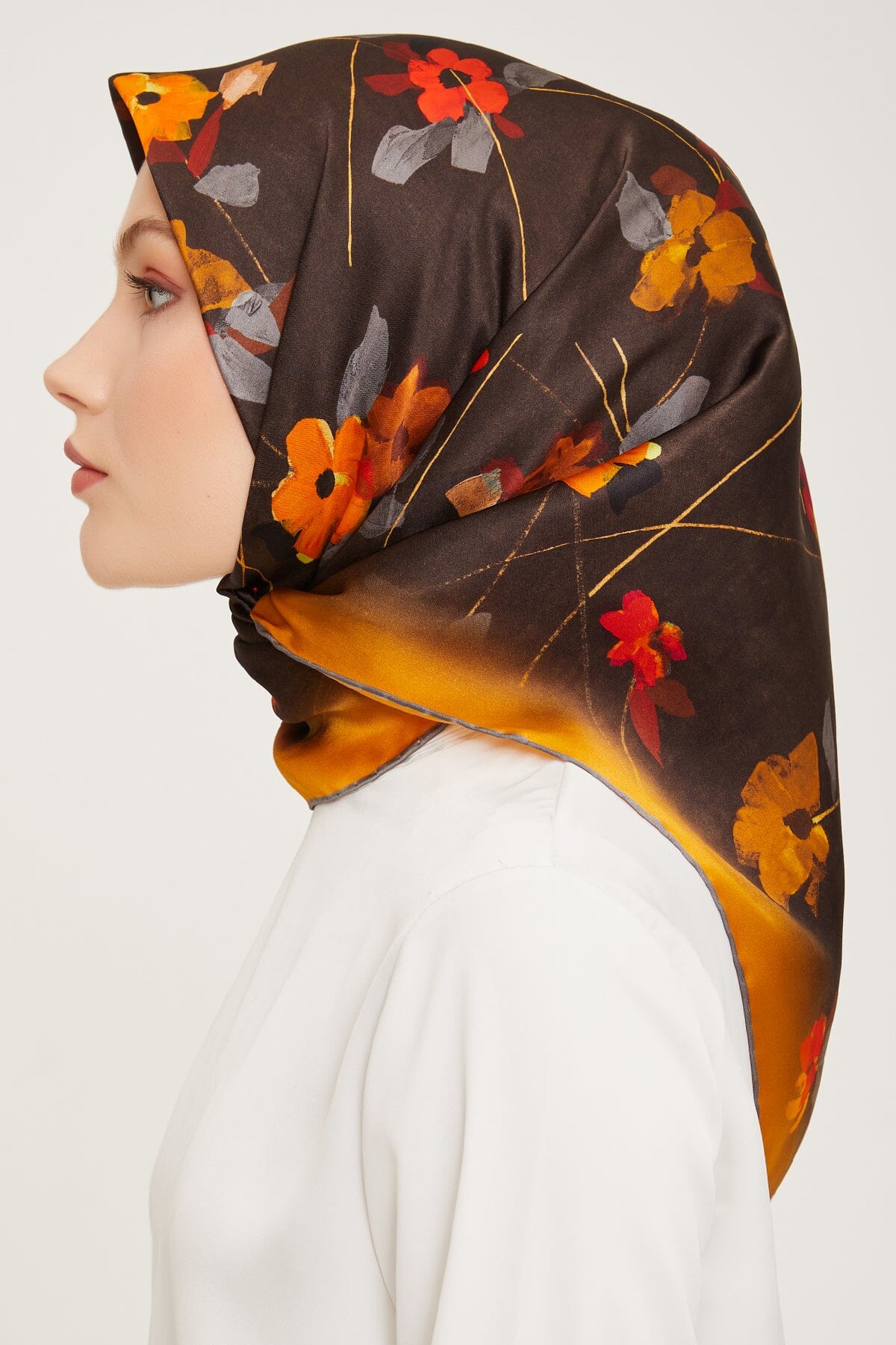 Armine Monica Floral Silk Scarf #53 Silk Hijabs,Armine Armine 