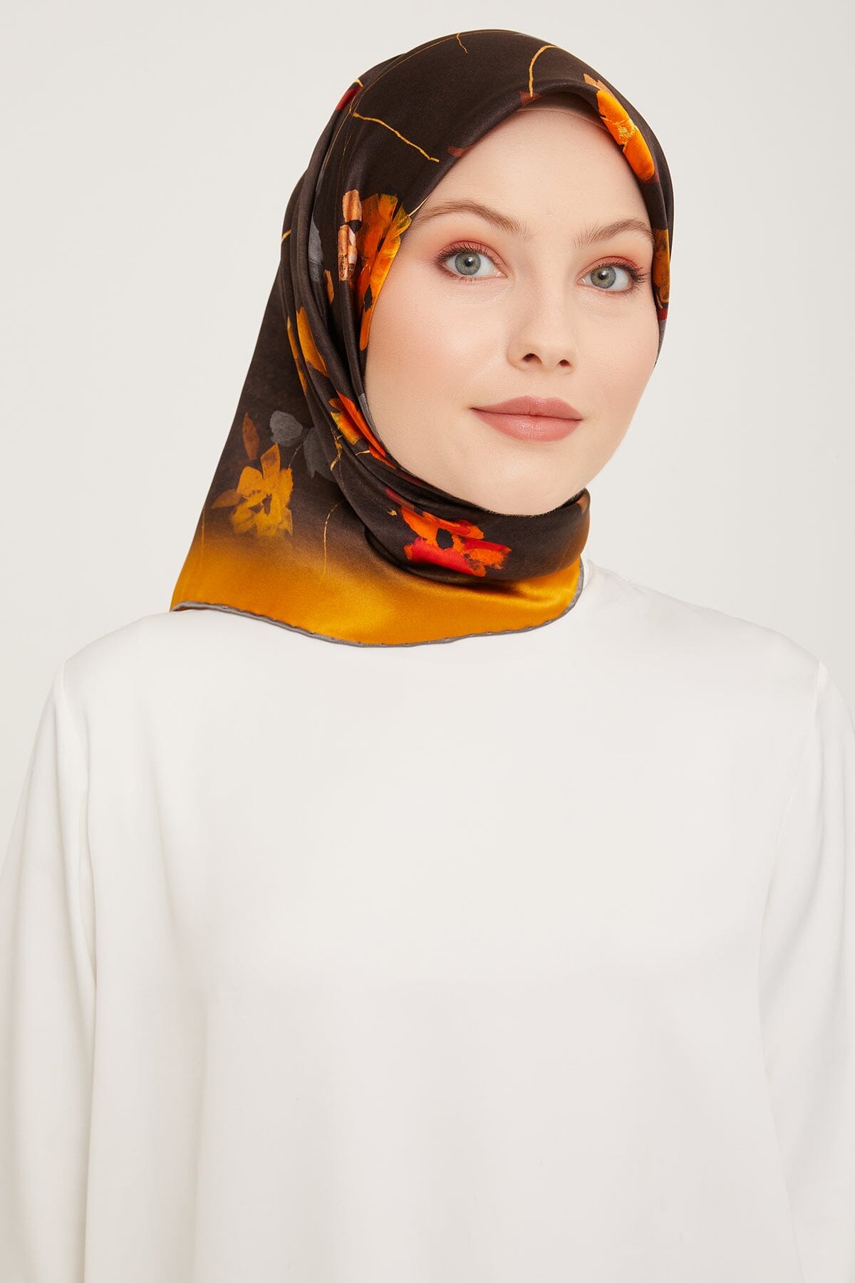 Armine Monica Floral Silk Scarf #53 Silk Hijabs,Armine Armine 