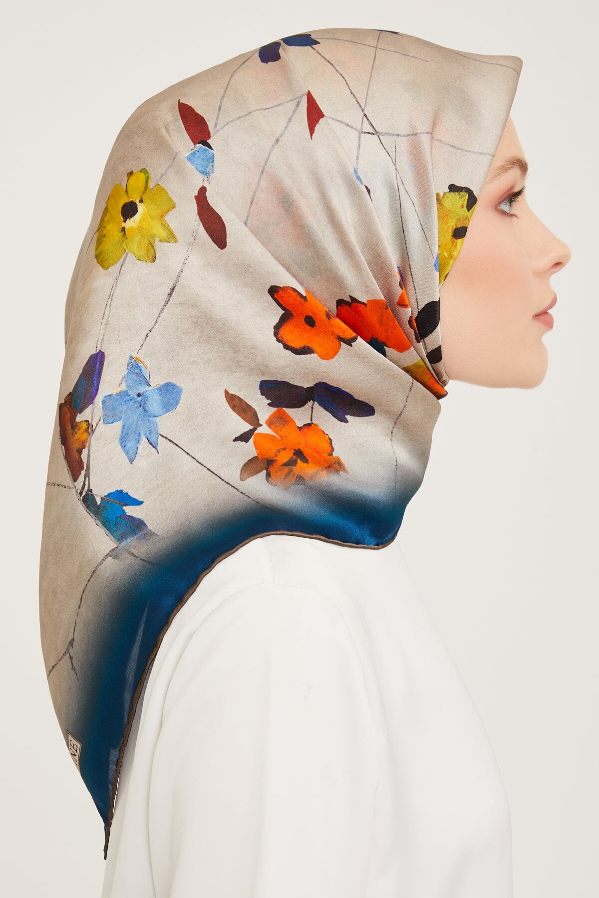 Armine Monica Floral Silk Scarf #54 Silk Hijabs,Armine Armine 