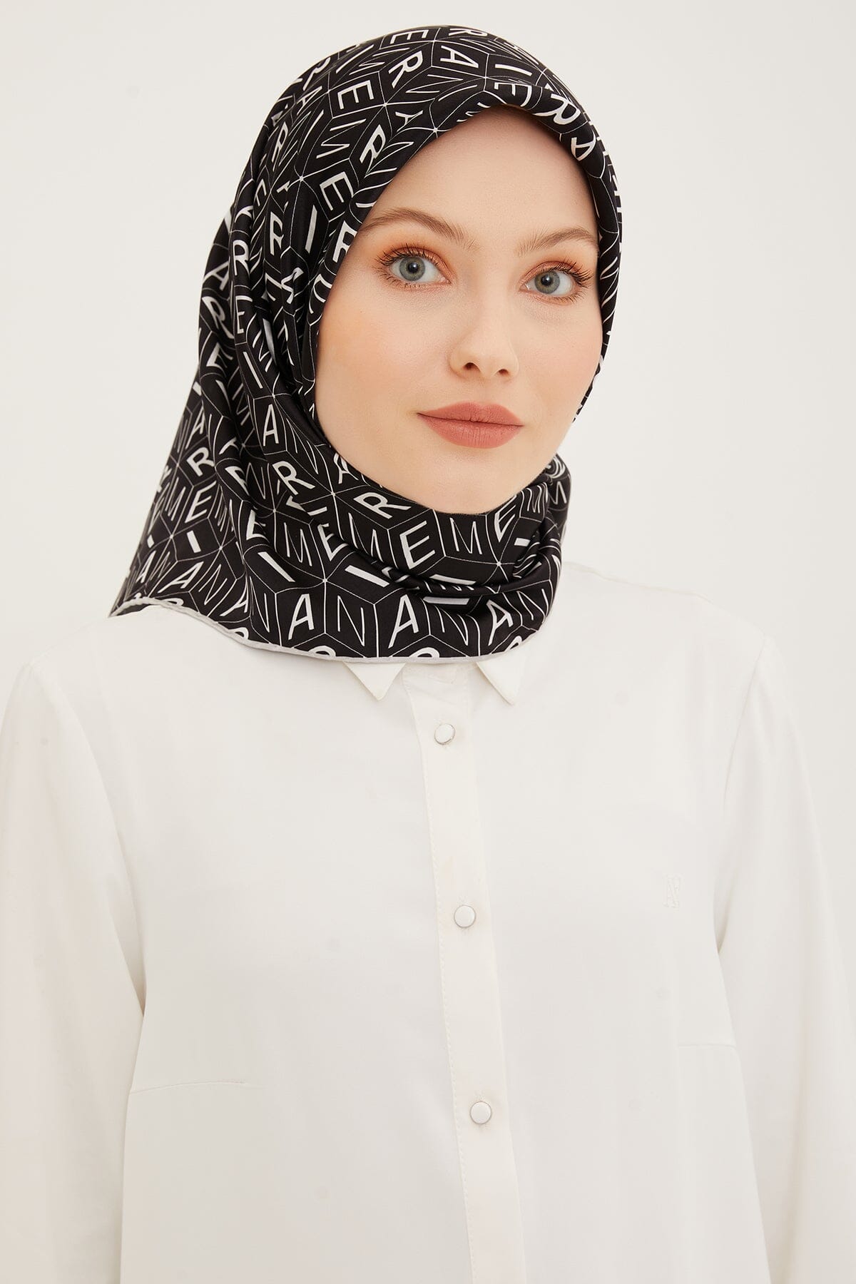 Armine Monogram Silk Hair Wrap #1 Silk Hijabs,Armine Armine 
