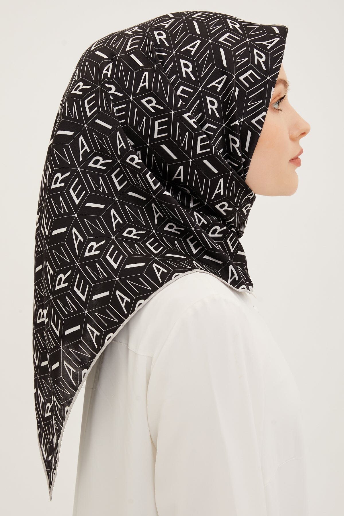 Armine Monogram Silk Hair Wrap #1 Silk Hijabs,Armine Armine 