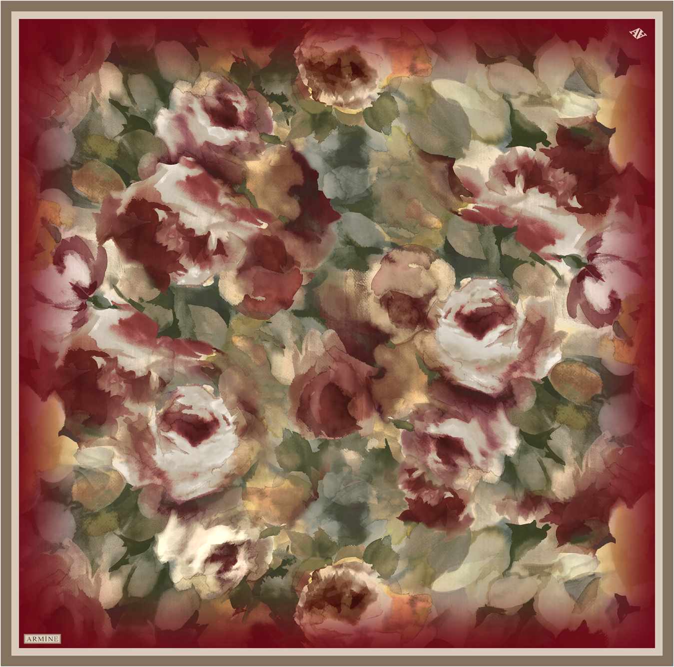 Armine Mulia Floral Silk Scarf #3 Silk Hijabs,Armine Armine 
