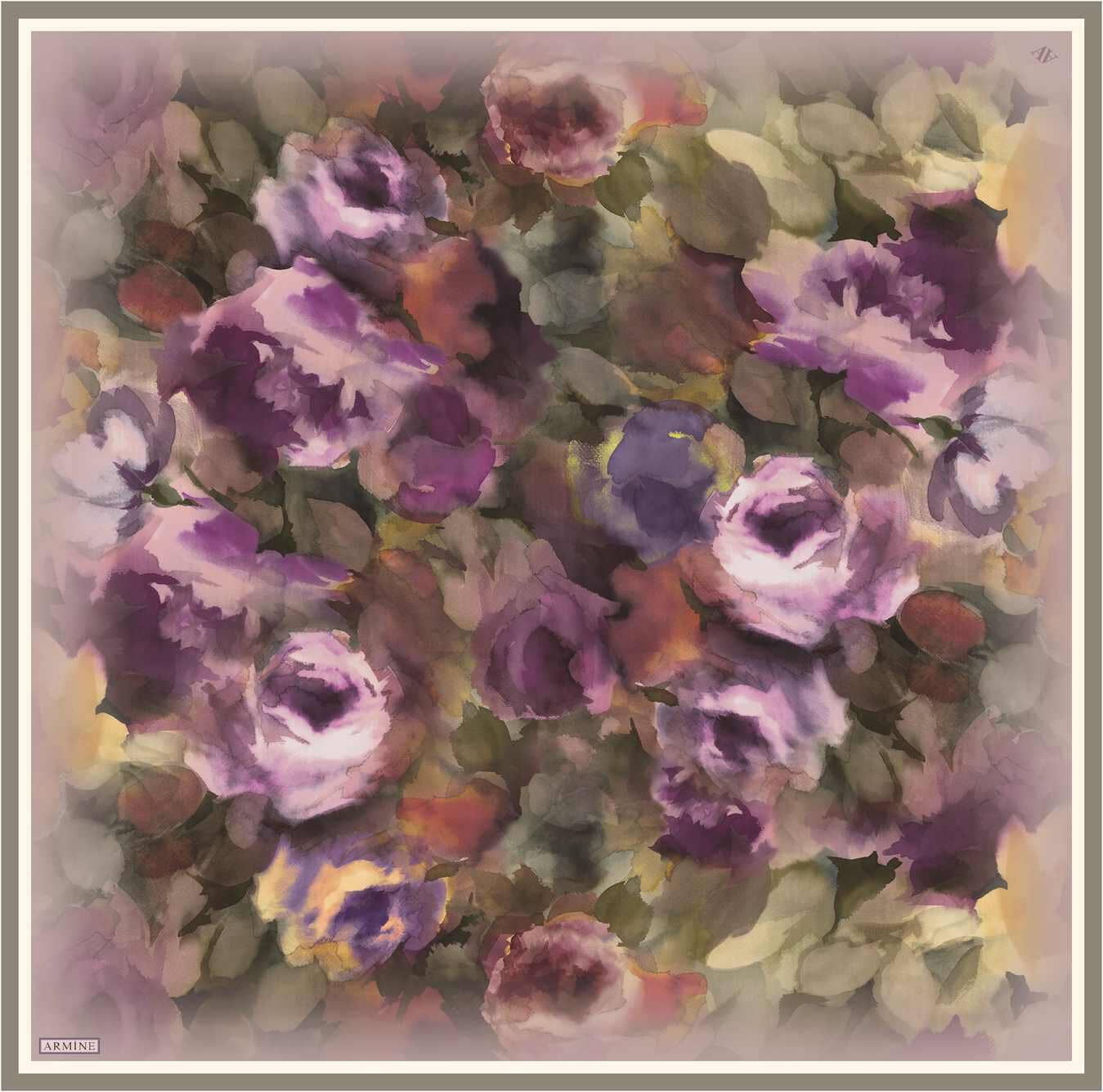 Armine Mulia Floral Silk Scarf #35 Silk Hijabs,Armine Armine 