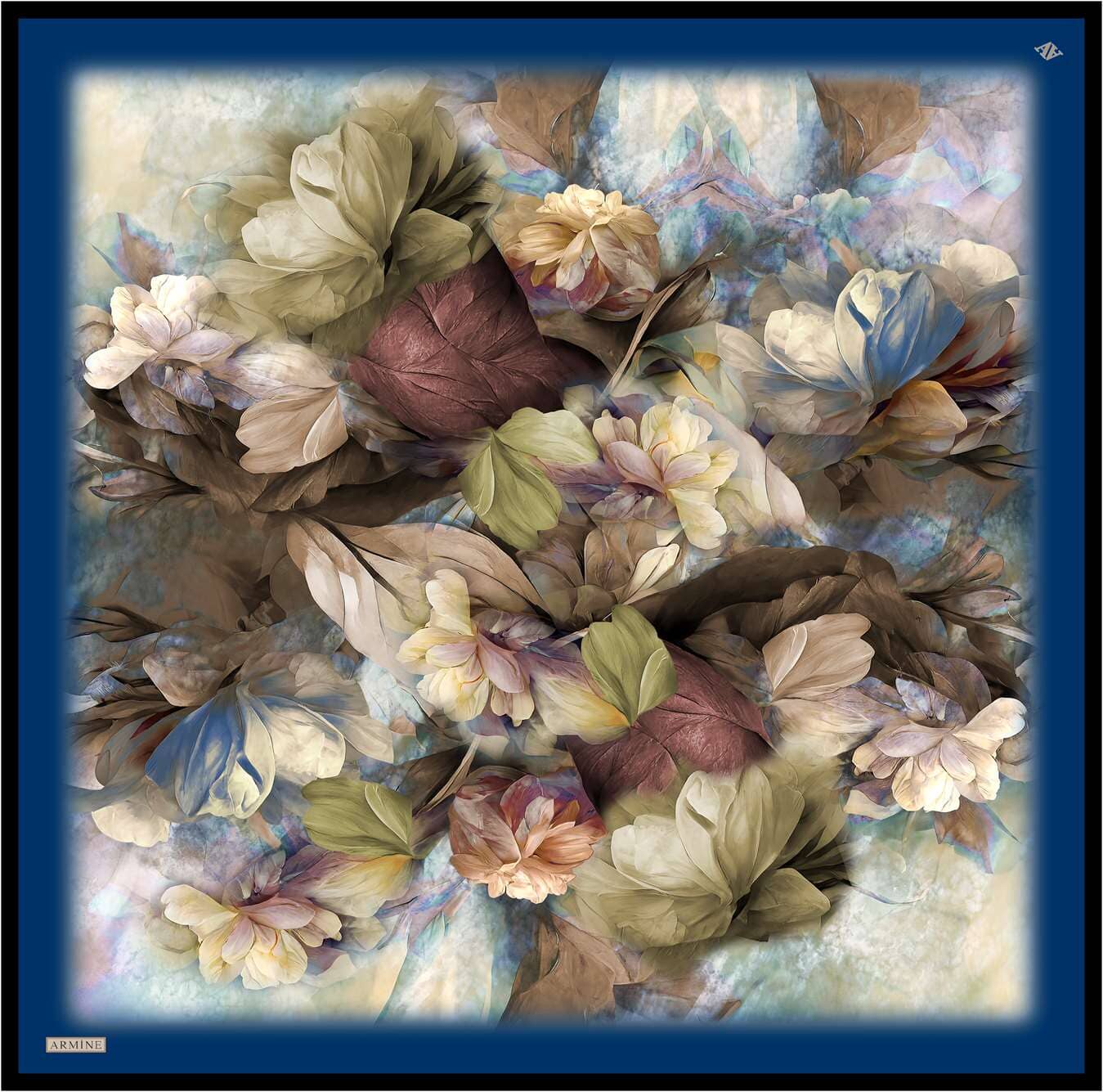 Armine Nocturne Floral Silk Scarf 