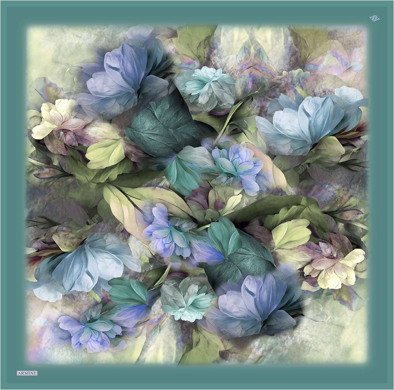 Armine Nocturne Floral Silk Scarf #55 Silk Hijabs,Armine Armine 