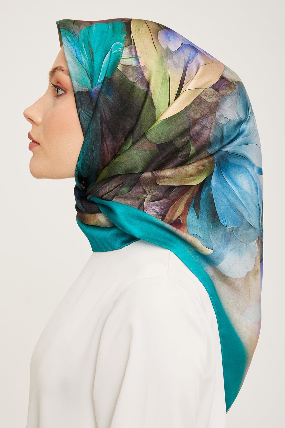 Armine Nocturne Floral Silk Scarf #55 Silk Hijabs,Armine Armine 