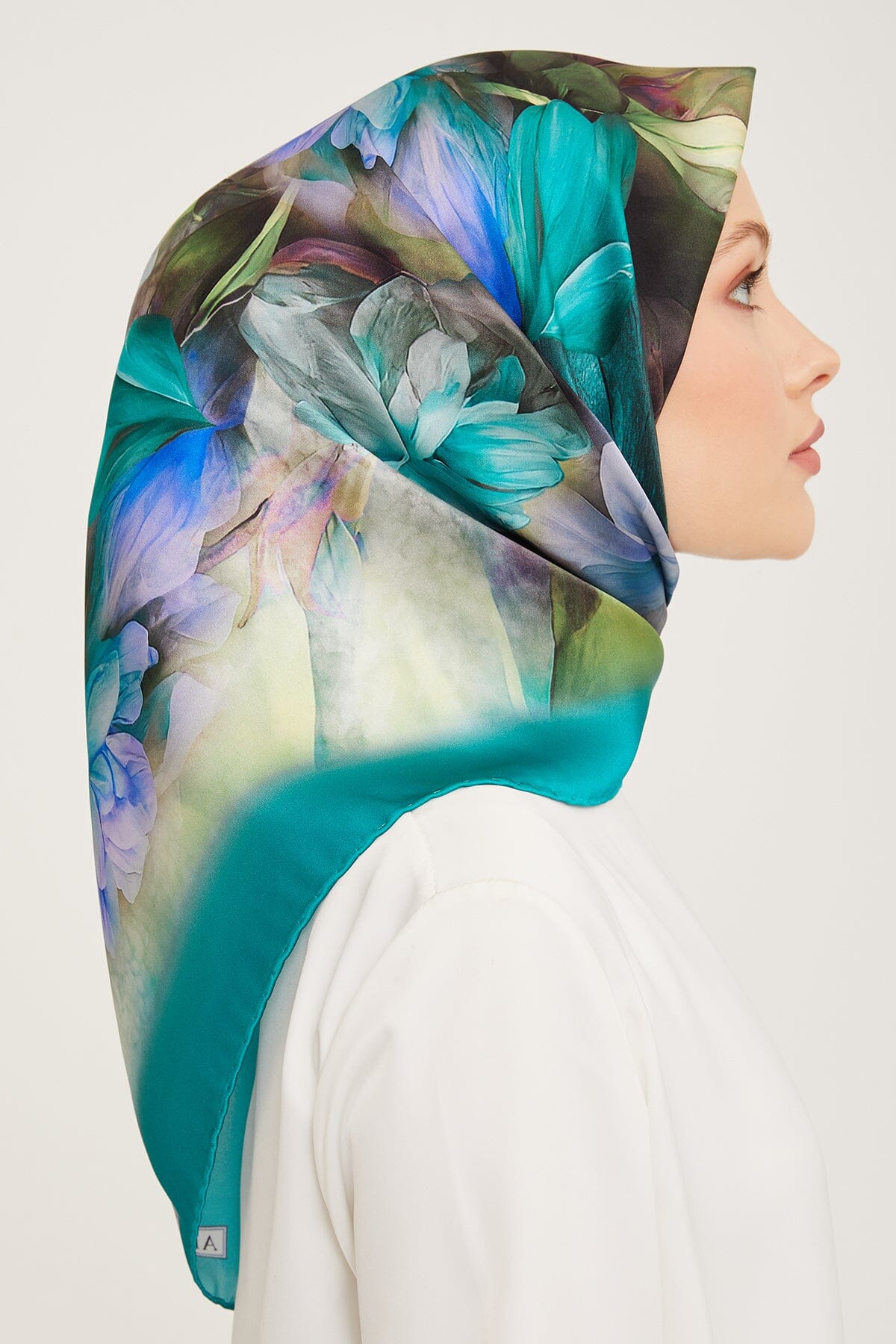 Armine Nocturne Floral Silk Scarf #55 Silk Hijabs,Armine Armine 