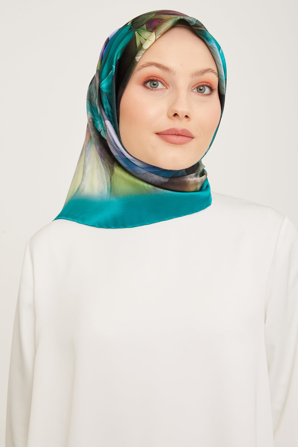 Armine Nocturne Floral Silk Scarf #55 Silk Hijabs,Armine Armine 