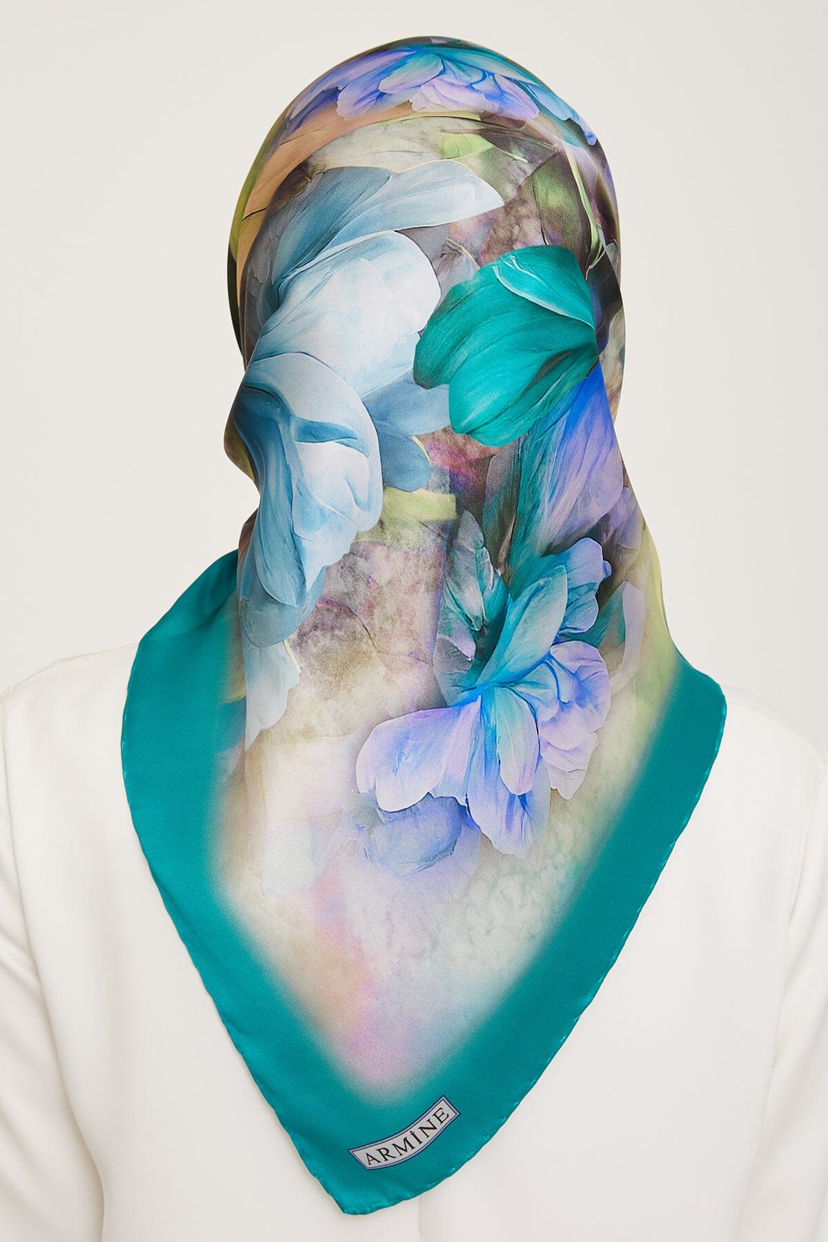 Armine Nocturne Floral Silk Scarf #55 Silk Hijabs,Armine Armine 