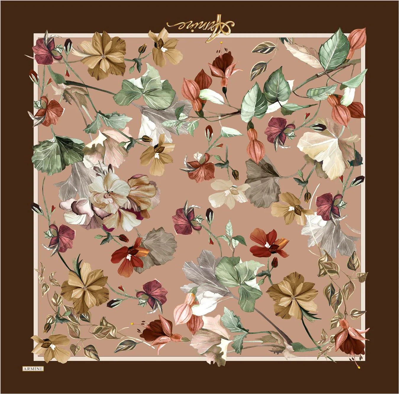 Armine River Floral Silk Scarf No. 10 Silk Hijabs,Armine Armine 