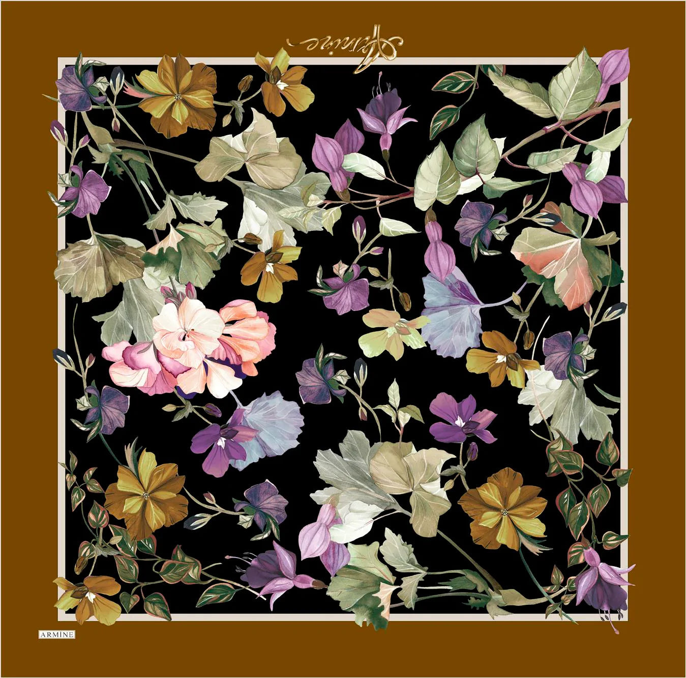 Armine River Floral Silk Scarf No. 31 Silk Hijabs,Armine Armine 