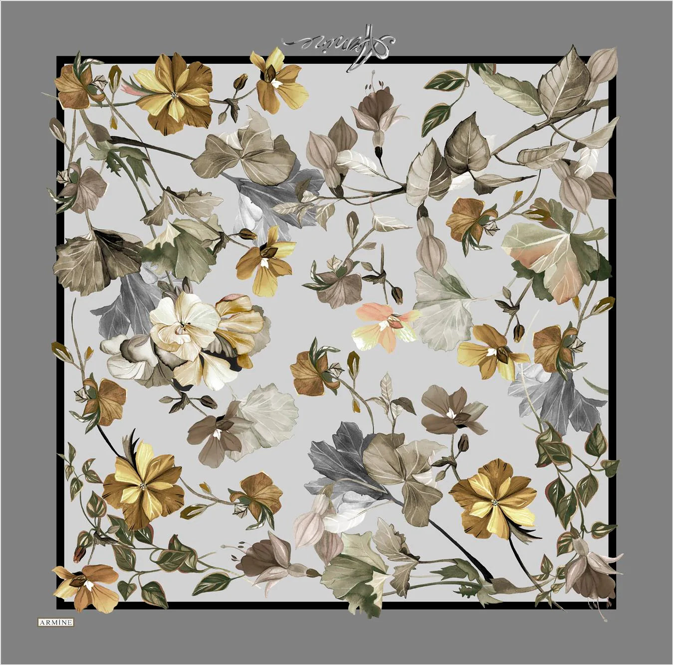 Armine River Floral Silk Scarf No. 36 Silk Hijabs,Armine Armine 