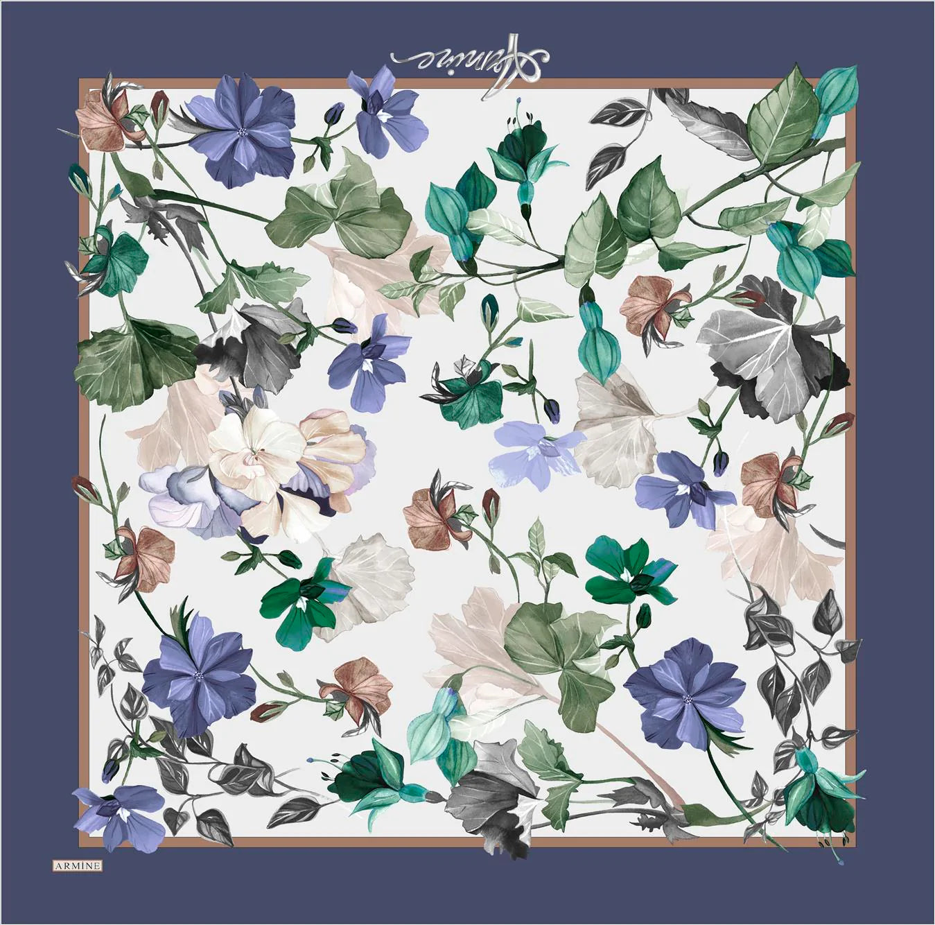 Armine River Floral Silk Scarf No. 5 Silk Hijabs,Armine Armine 