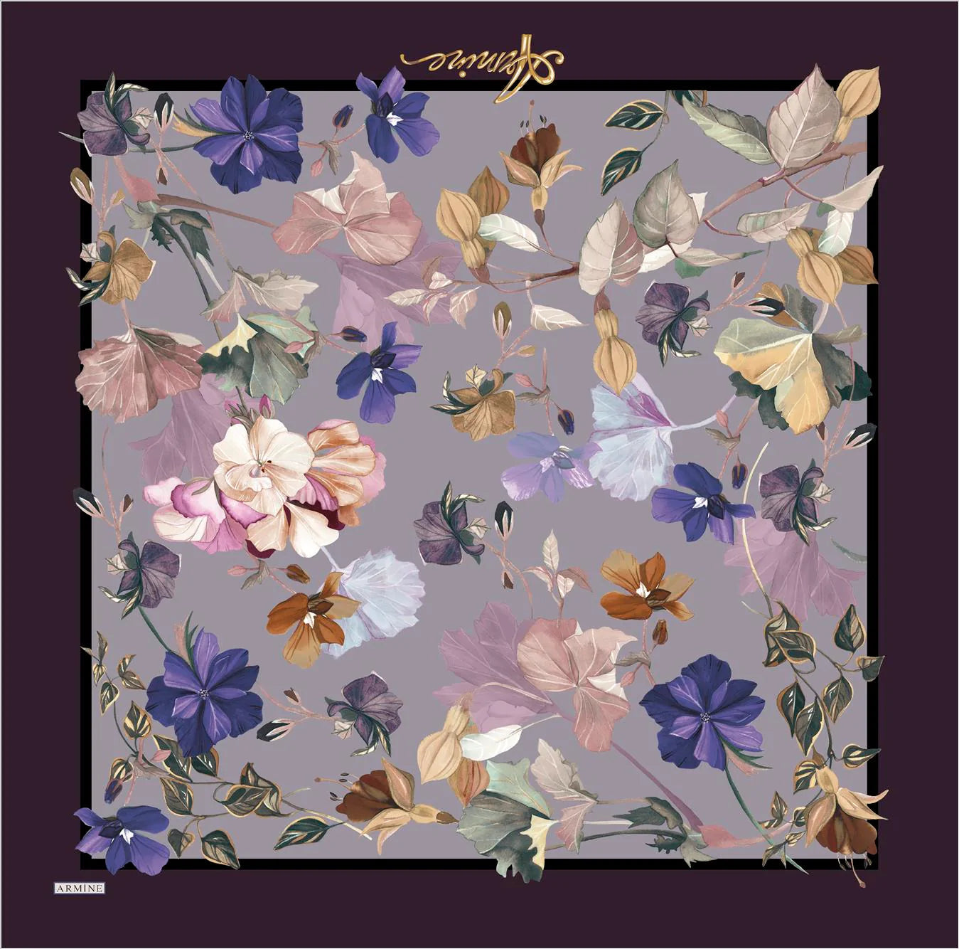 Armine River Floral Silk Scarf No. 50 Silk Hijabs,Armine Armine 