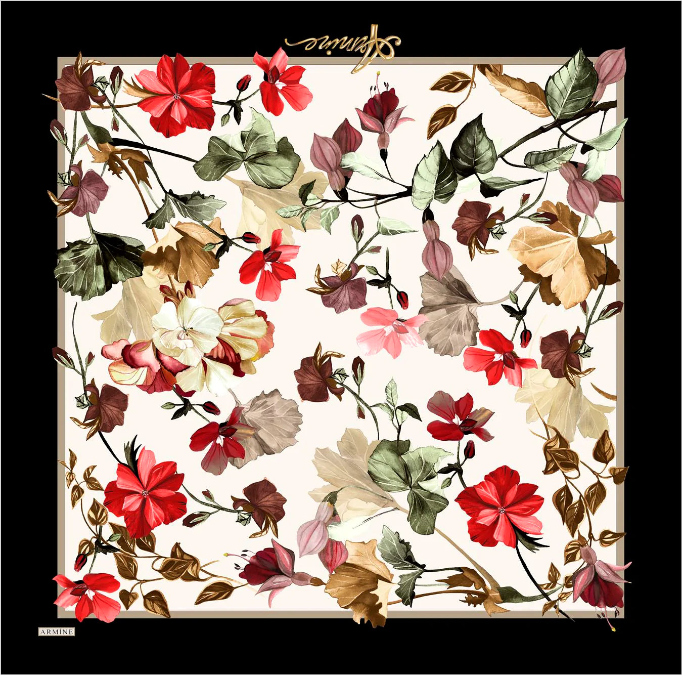 Armine River Floral Silk Scarf No. 6 Silk Hijabs,Armine Armine 