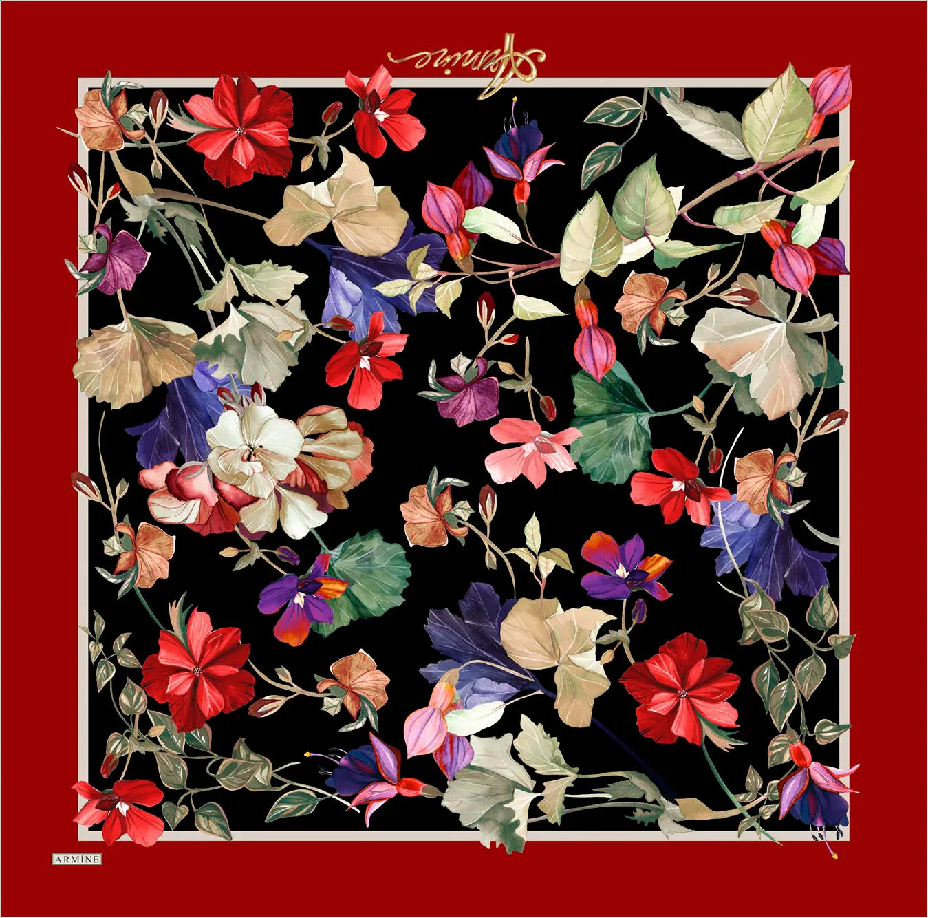 Armine River Floral Silk Scarf No. 8 Silk Hijabs,Armine Armine 