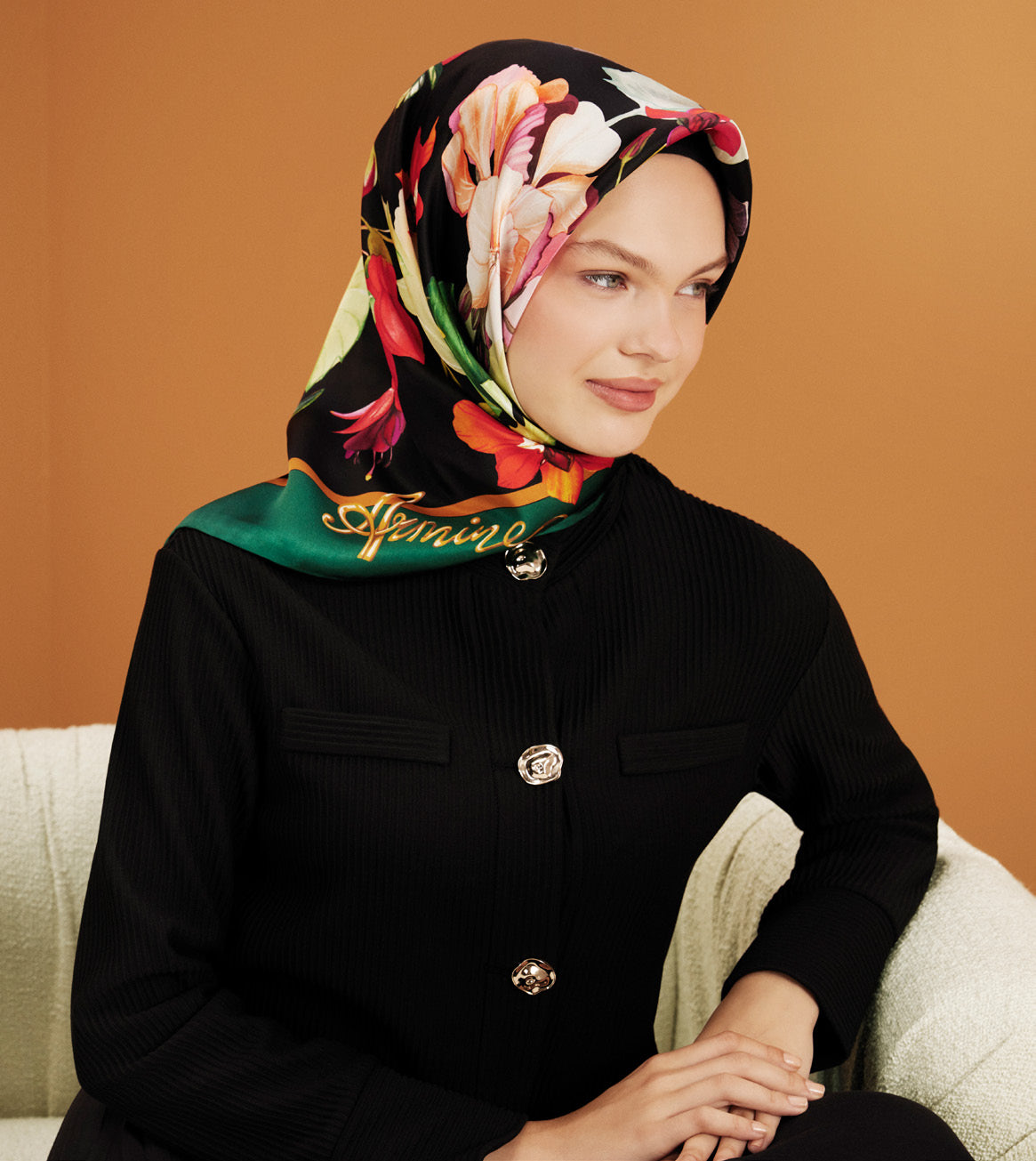 Armine River Floral Silk Scarf No. 9 Silk Hijabs,Armine Armine 