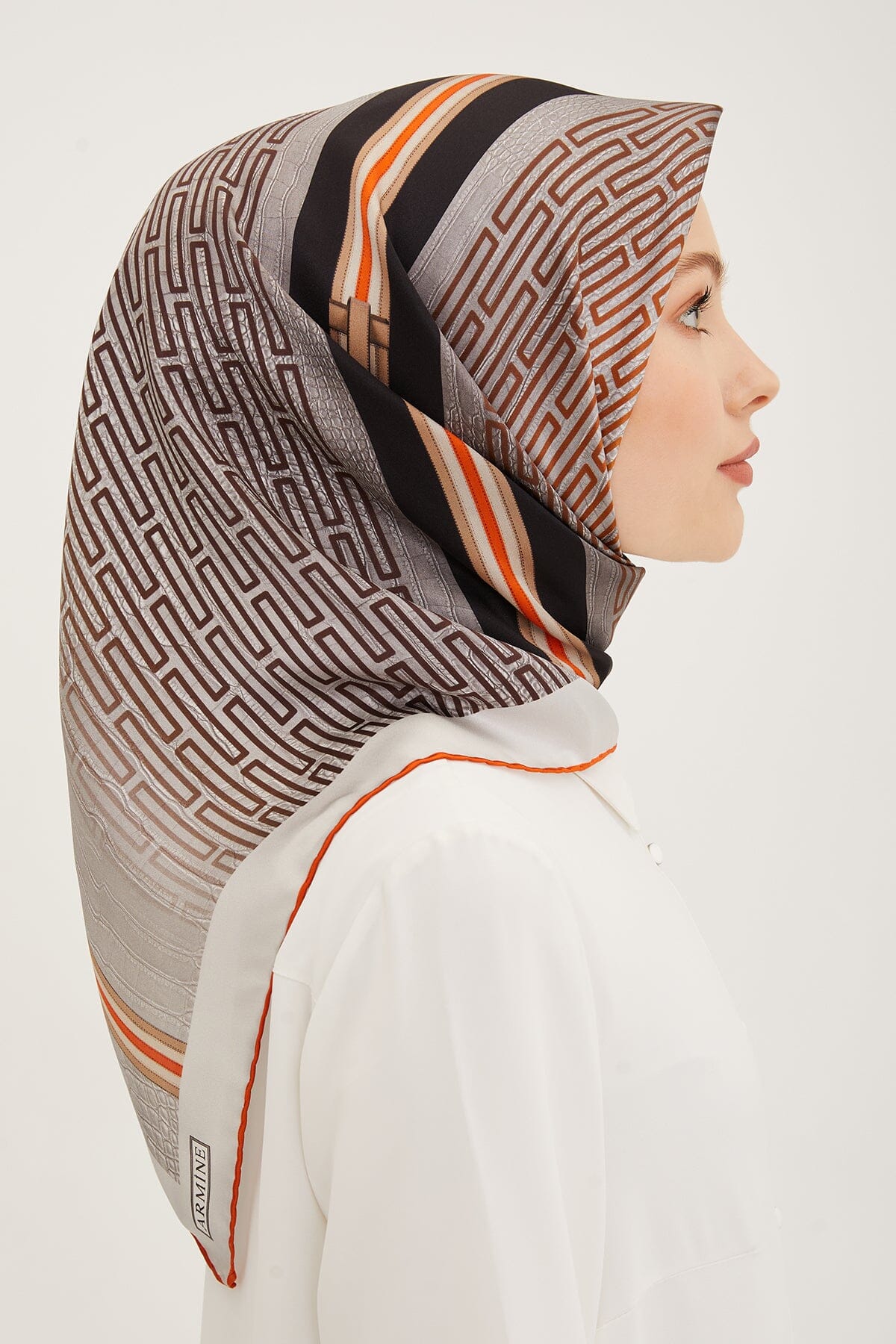 Armine Subway Square Silk Scarf #35 Silk Hijabs,Armine Armine 