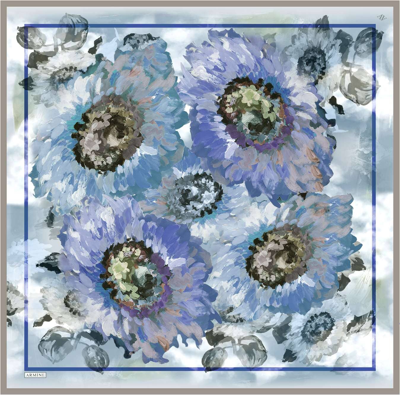 Armine Sunflower Silk Scarf #38 Silk Hijabs,Armine Armine 