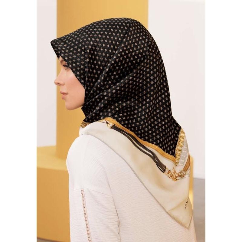 Armine Monogram Turkish Silk Scarf No. 1 - Beautiful Hijab Styles