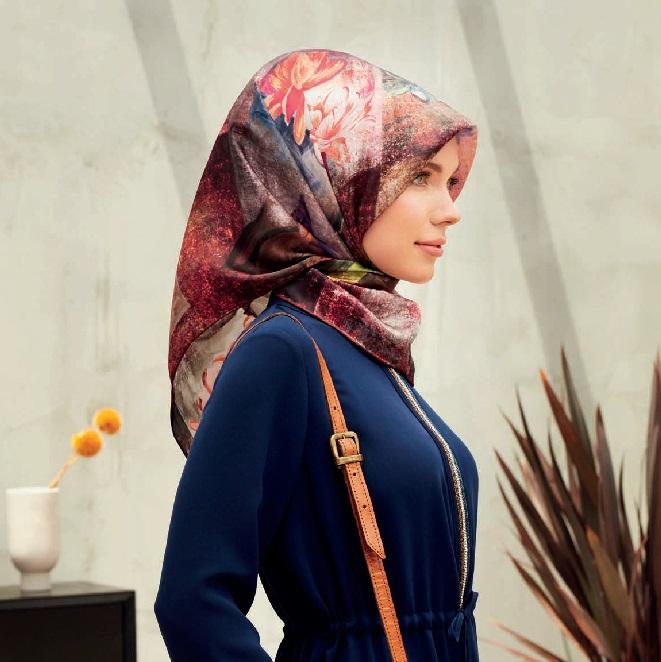 Armine Mona Floral Silk Scarf No. 36 - Beautiful Hijab Styles