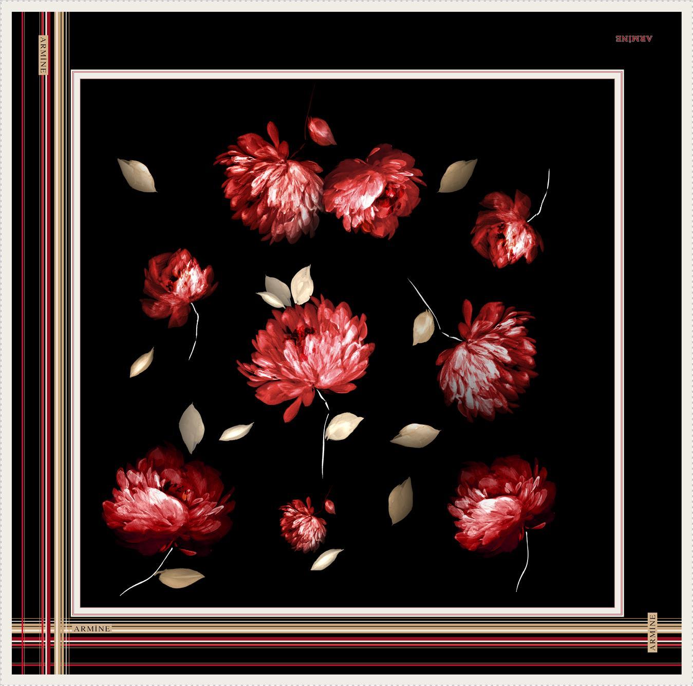 Armine Camellia Floral Silk Scarf No. 7 - Beautiful Hijab Styles