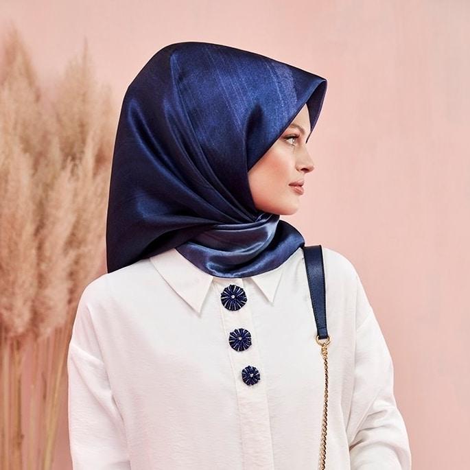 Armine Silk Blue Sapphire Scarf for Women - Beautiful Hijab Styles