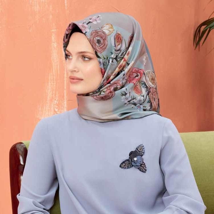 Armine :  A Bountiful of Happiness New Silk Head Scarf - Beautiful Hijab Styles