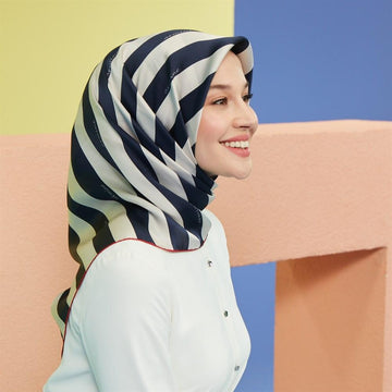 Armine Classic Stripe Silk Twill Scarf - Beautiful Hijab Styles