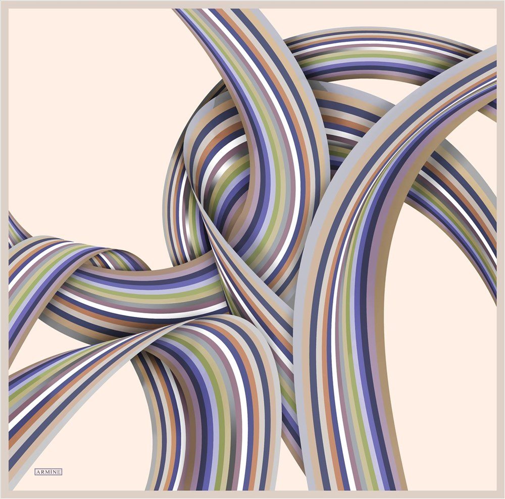 Armine Swirl Women Silk Scarf No 31 - Beautiful Hijab Styles