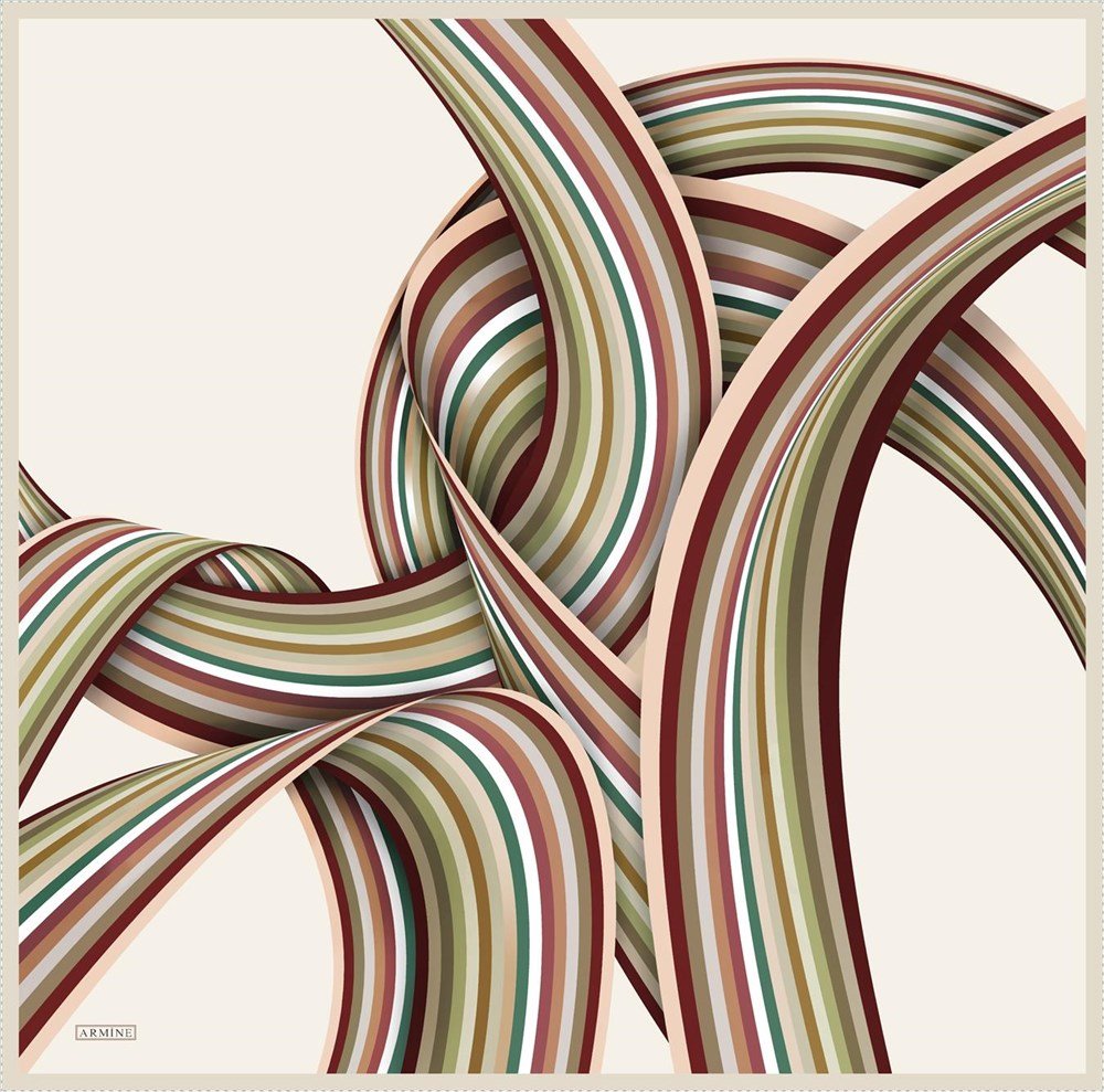 Armine Swirl Women Silk Scarf No 32 - Beautiful Hijab Styles
