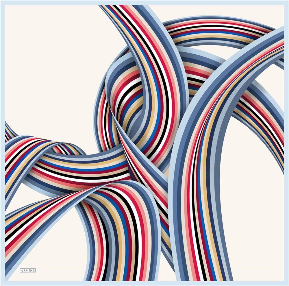 Armine Swirl Women Silk Scarf No 33 - Beautiful Hijab Styles