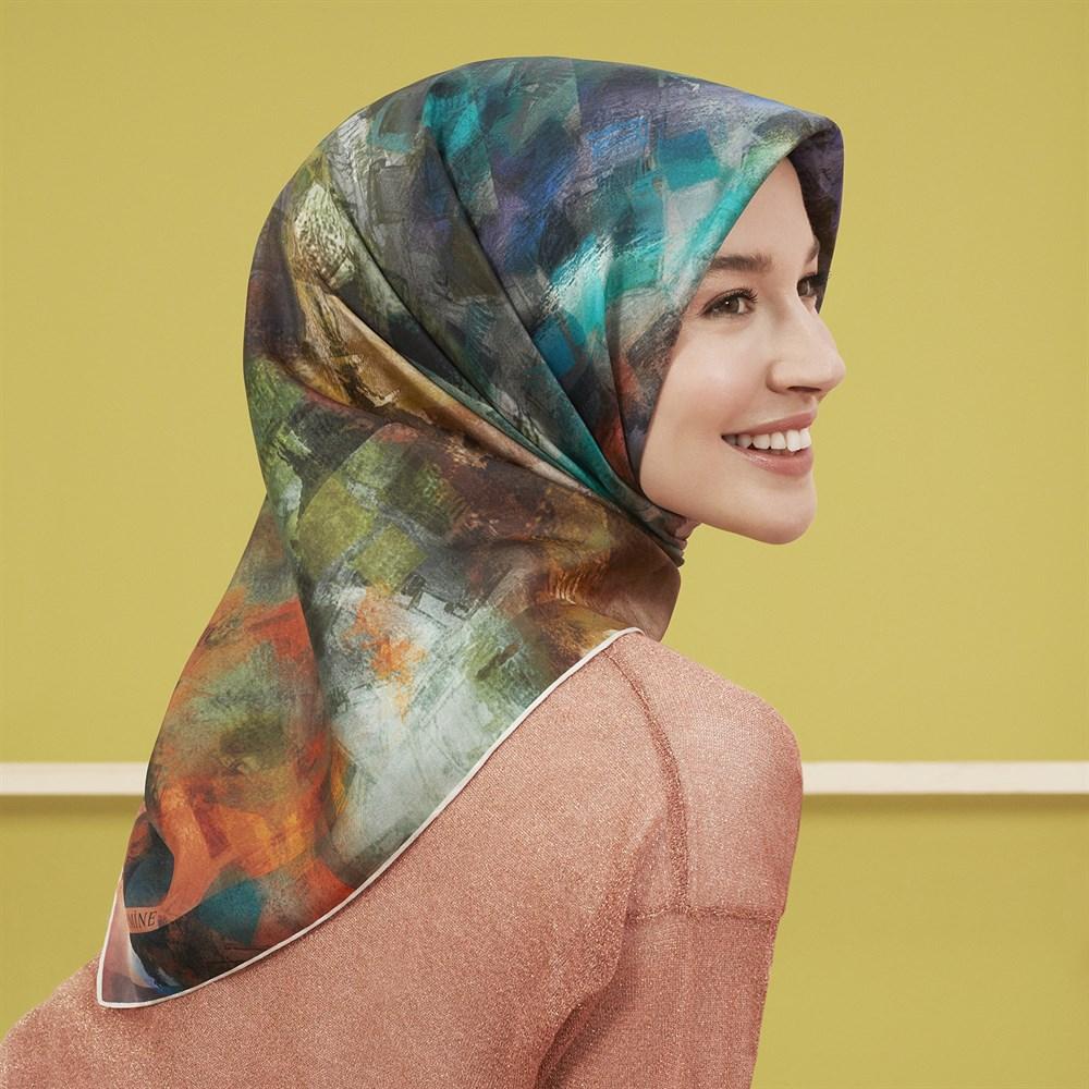 Armine Columbia Colourful Silk Scarf No. 86 - Beautiful Hijab Styles