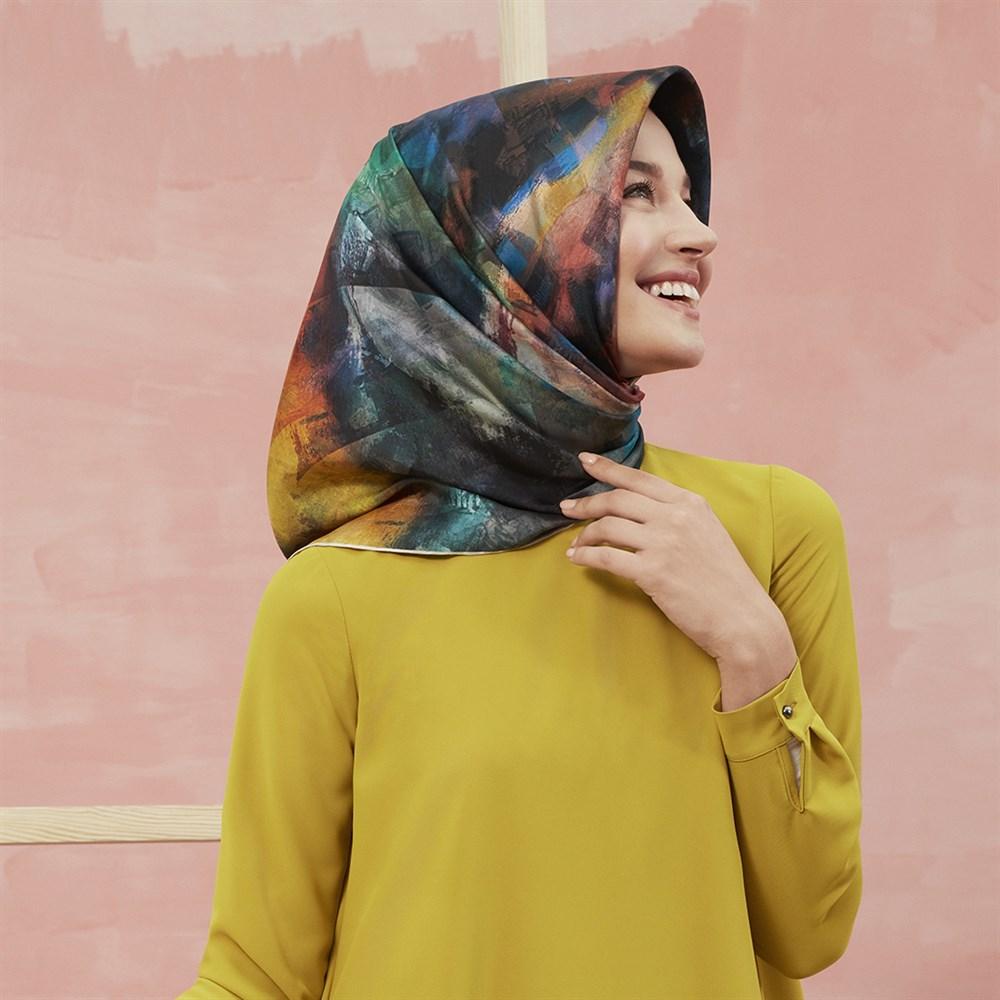Armine Columbia Colourful Silk Scarf No. 87 - Beautiful Hijab Styles