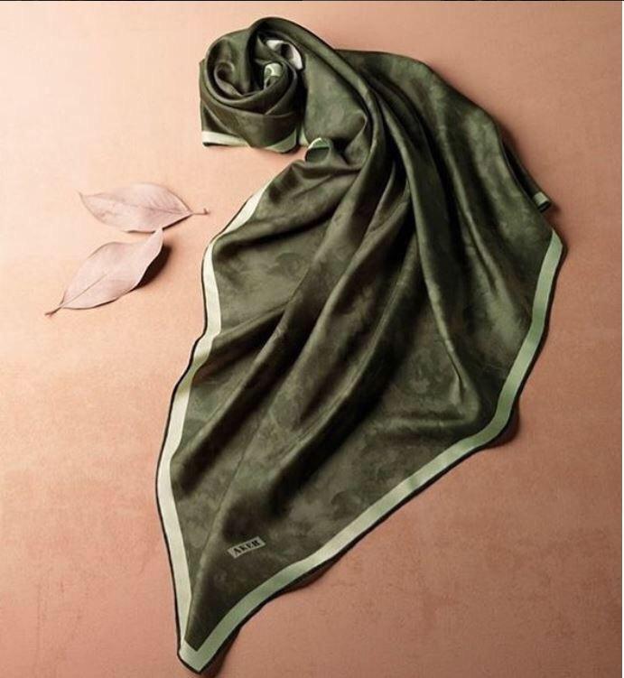 Aker Luxury Basic Silk Scarves Forest Green - Beautiful Hijab Styles