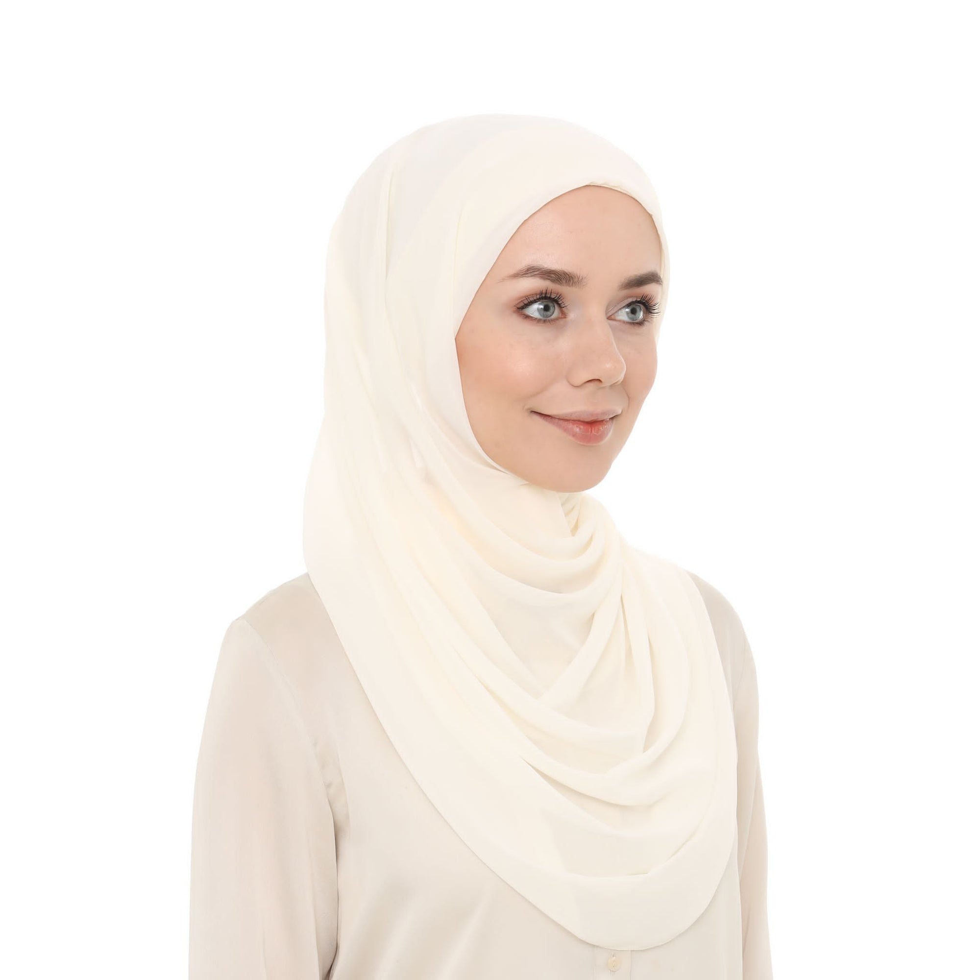 Instant Chiffon Shawl HijabPlanet Co. Cream 