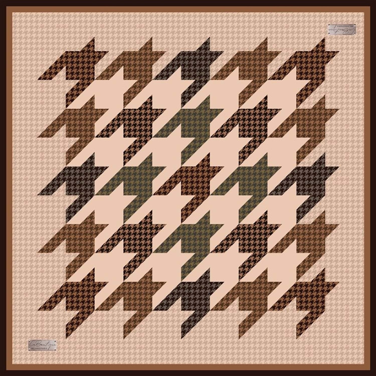 La Boutique HoundsTooth Silk Twill Scarf Silk Scarves, Silk Hijab La Boutique 