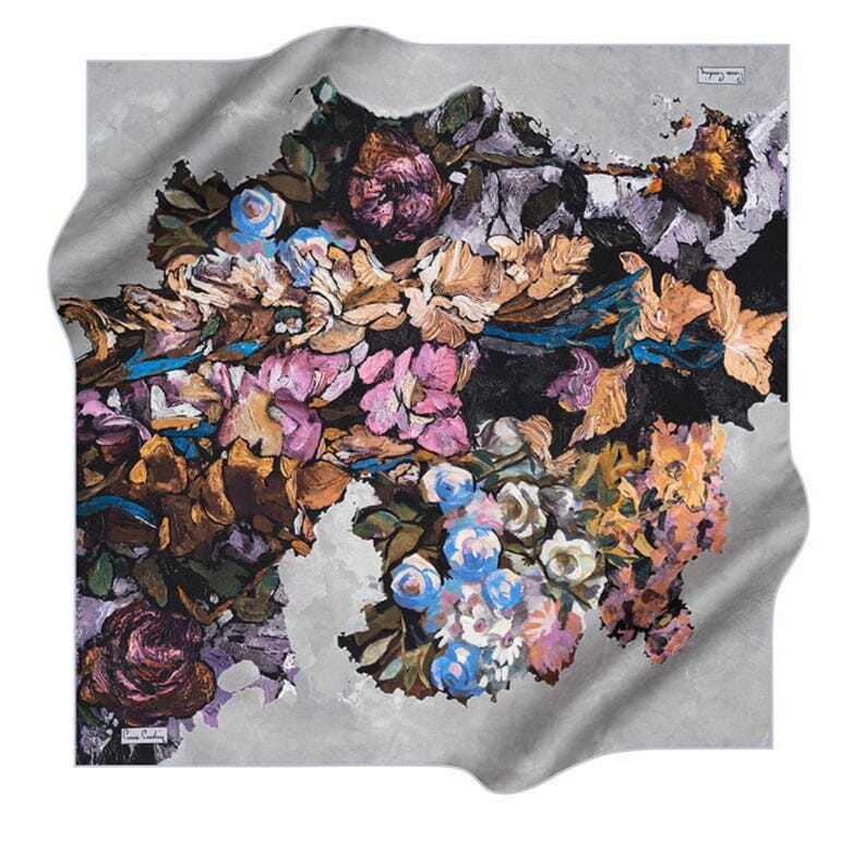 Pierre Cardin Serapina Floral Scarf No. 92 Pierre Cardin,Silk Scarves Pierre Cardin 