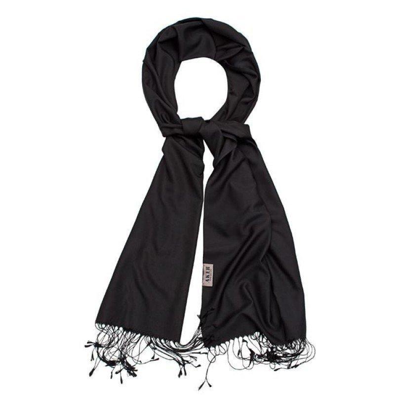 Aker&#39;s Stylish Black Silk Shawl with Swarovski Stone - Beautiful Hijab Styles
